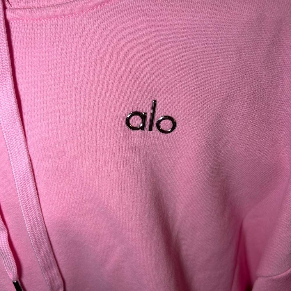 ALO Yoga Pink Cowl Neck Pullover Hoodie - Picture 2 of 4